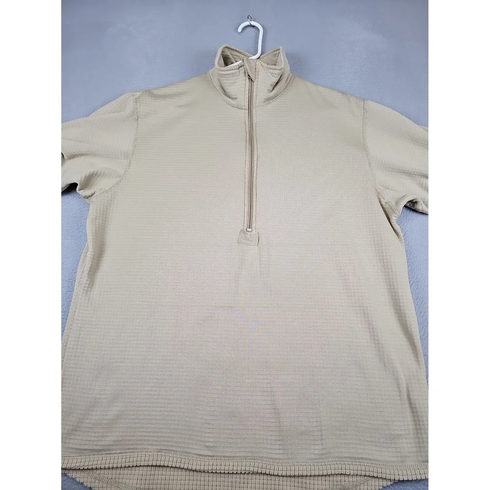 Military Shirt Men's Large Tan Mid Weight Cold Weather Gen III Peckham Polartec
